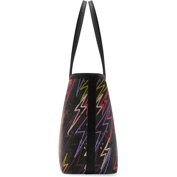 Bolt Tote Women's Neon Lightning Graffiti Polyurethane Bag with Magnetic Closure - Picture 5 of 6